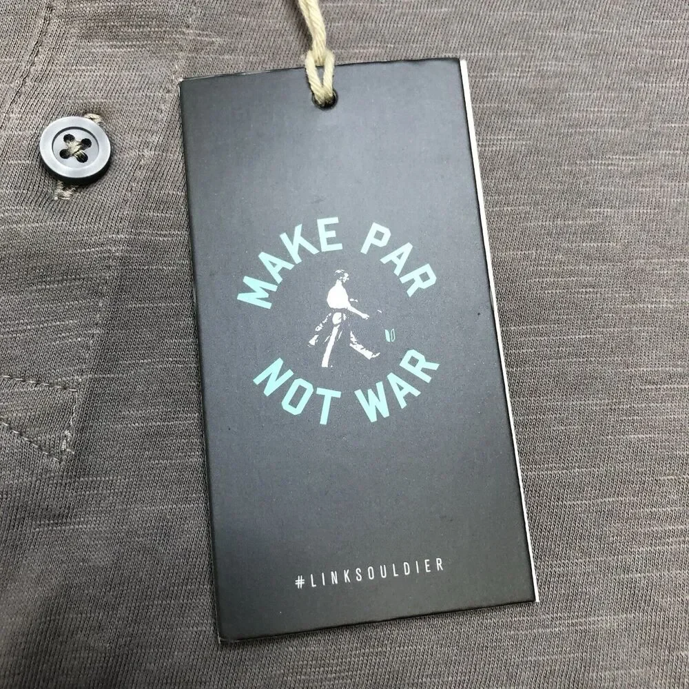 Linksoul Shirt Mens XL Charcoal Hopper Knit Polo Shirt Casual Preppy Golf LS1220 - Picture 7 of 11